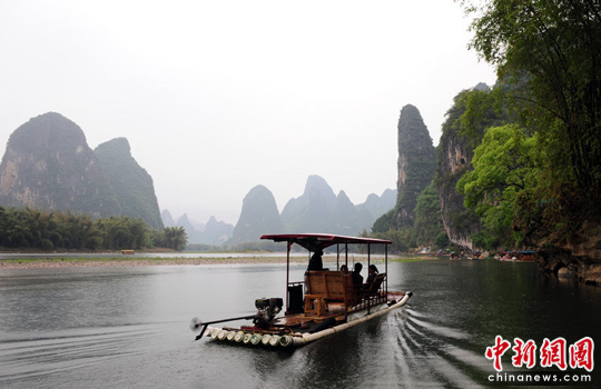 廣西桂林漓江水位上升 8日恢復全程游覽(圖)
