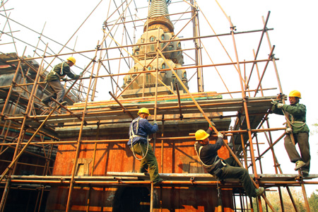 頤和園四大部洲修繕工程開工