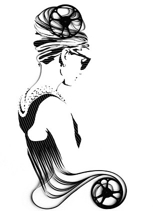 廢舊磁帶拼人物肖像 昔日女招待變身藝術家(圖)