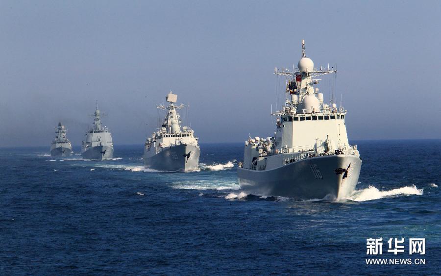 氣勢(shì)逼人！中國(guó)海軍艦艇編隊(duì)在日本海練編隊(duì)運(yùn)動(dòng)
