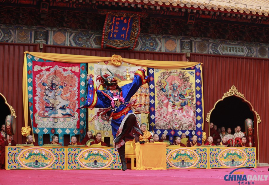 北京雍和宮舉行“打鬼”儀式