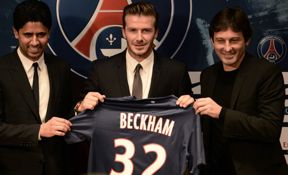 貝克漢姆加盟巴黎圣日耳曼隊
