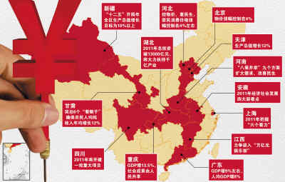 各省市陸續公布今年GDP增長目標 目前重慶最高