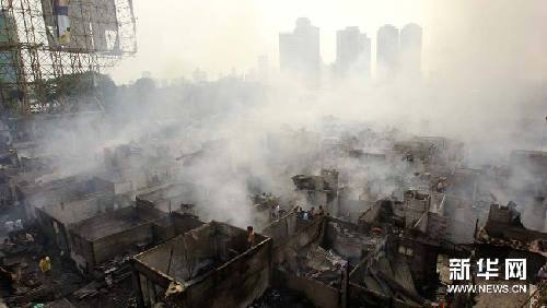菲律賓首都大馬尼拉地區馬卡蒂市火災現場