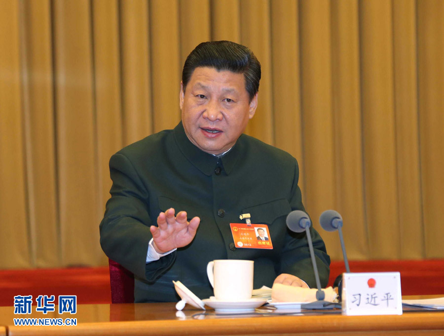 習(xí)近平出席解放軍代表團(tuán)全體會(huì)議