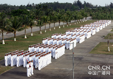 南海艦隊(duì)千余新兵接受檢閱
