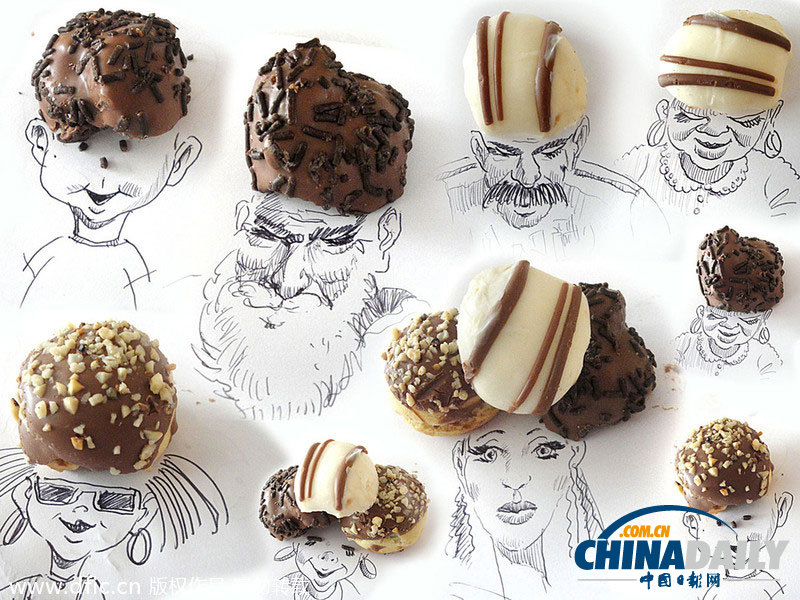 巴西藝術(shù)家趣味鉛筆畫 爆米花堅(jiān)果剪刀亦能作畫