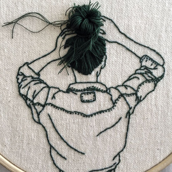 3D刺繡藝術：奪畫而出的長辮（組圖）