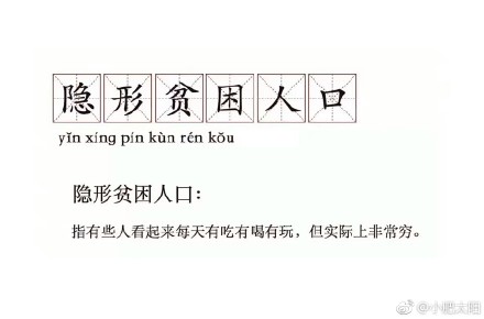 “隱形貧困人口”走紅網絡 你中槍了嗎？